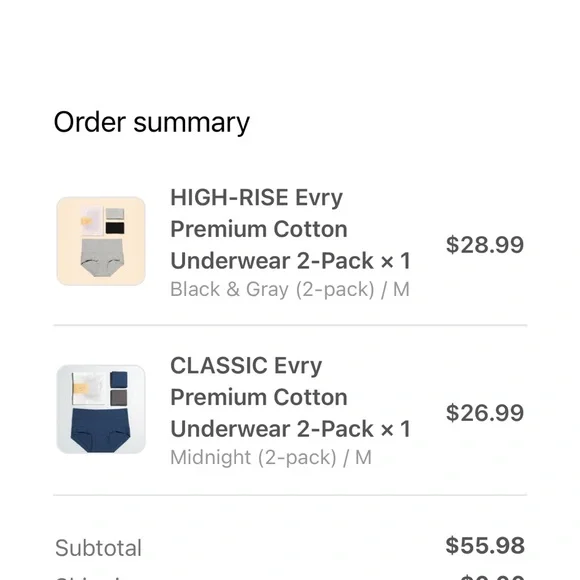 Evry Underwear 4 pairs of premium cotton underwear NWOT High-Waist size medium - Picture 6 of 6